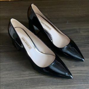 Zara Black Shiny Heels